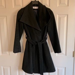 T Tahari Wool Coat, Black, Size 4